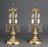Brass Federal Style Two-Light Table Lamps, 2