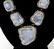 Silver Chalcedony Geode & Rhinestone Necklace - 2