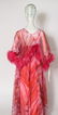 Feather Motif & Feather Pink Dress And Capelet - 5