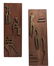 Abstract Figural Brass And Oak Panels, Pair
