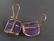 Vintage 14K Yellow Purple Jade Earrings - 2