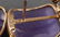 Vintage 14K Yellow Purple Jade Earrings - 3