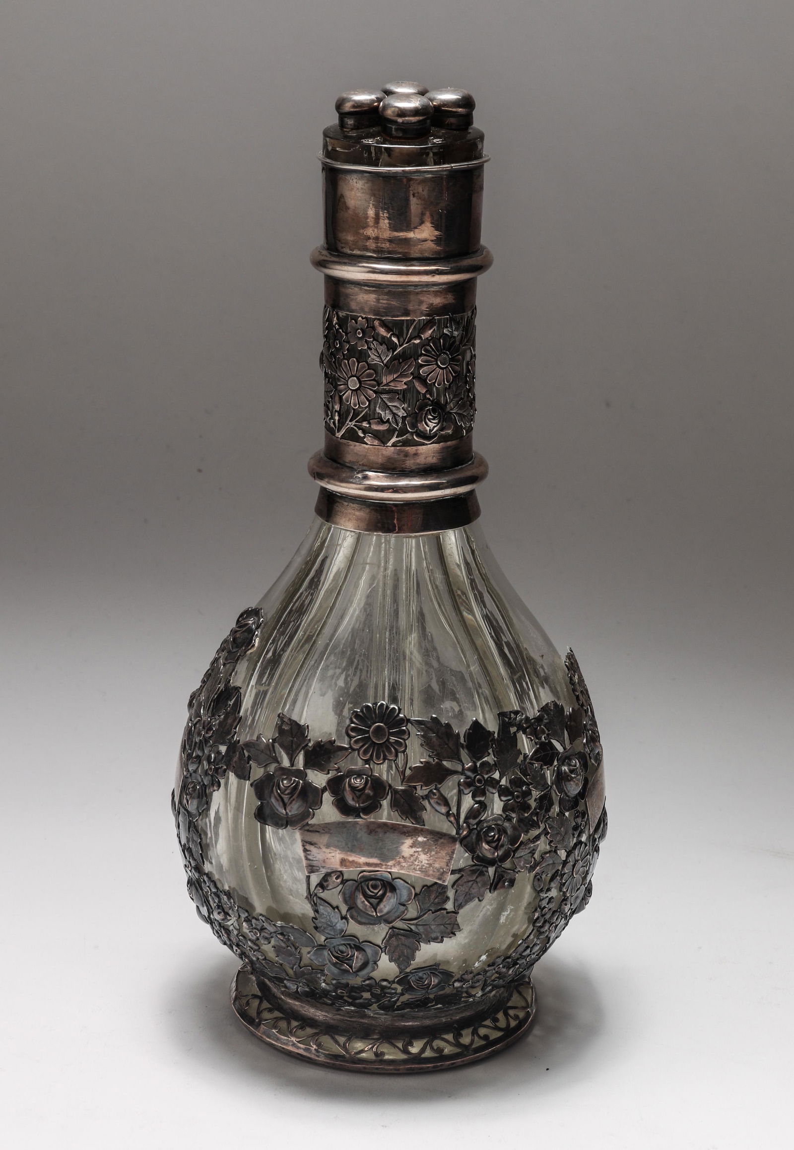 Chinese Export Sterling Silver Overlay Cruet (1 of 11)