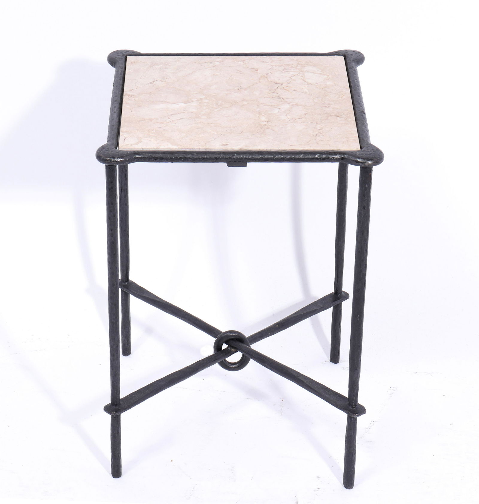 Giacometti Style Stone Top Metal Side Table (1 of 3)