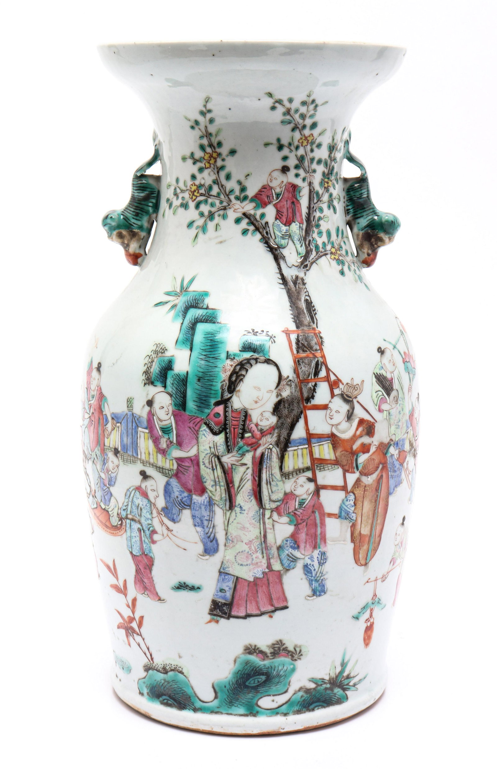 Chinese Famille Rose Hand Painted Ceramic Vase (1 of 5)