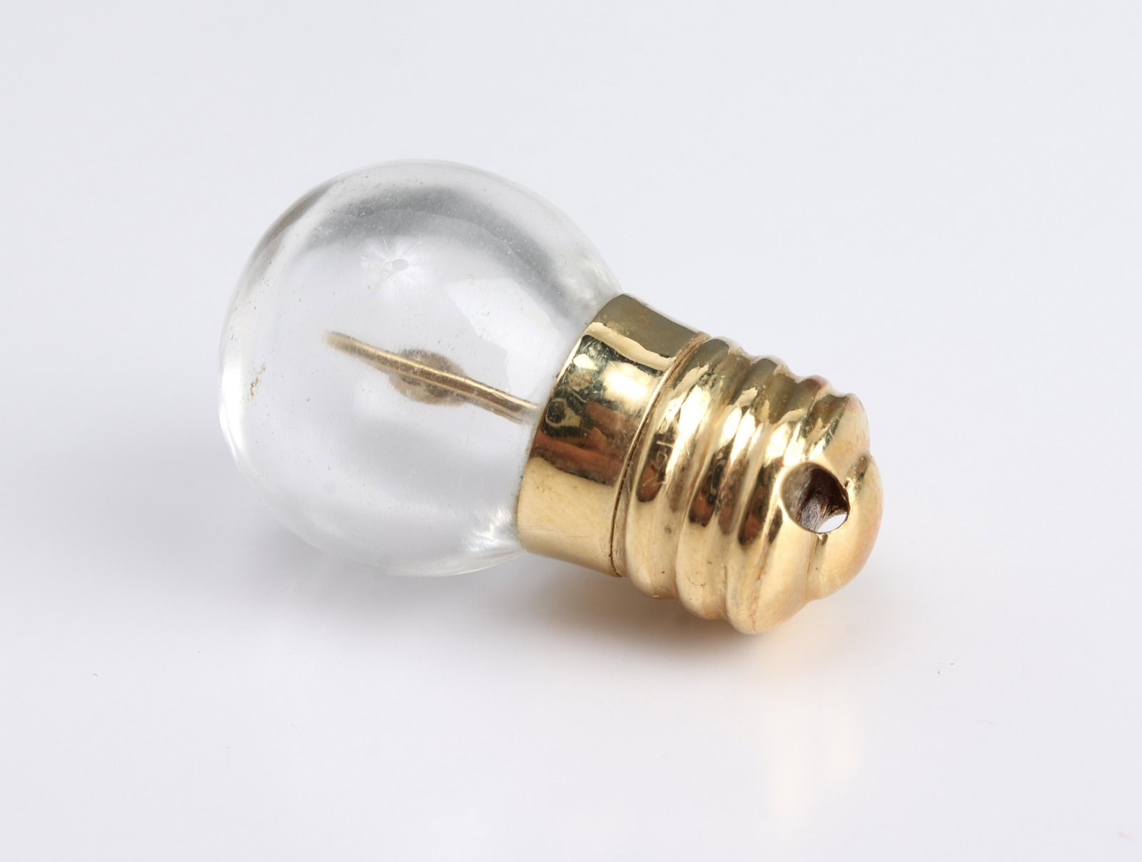 18K Yellow Gold Glass Light Bulb Pendant (1 of 2)