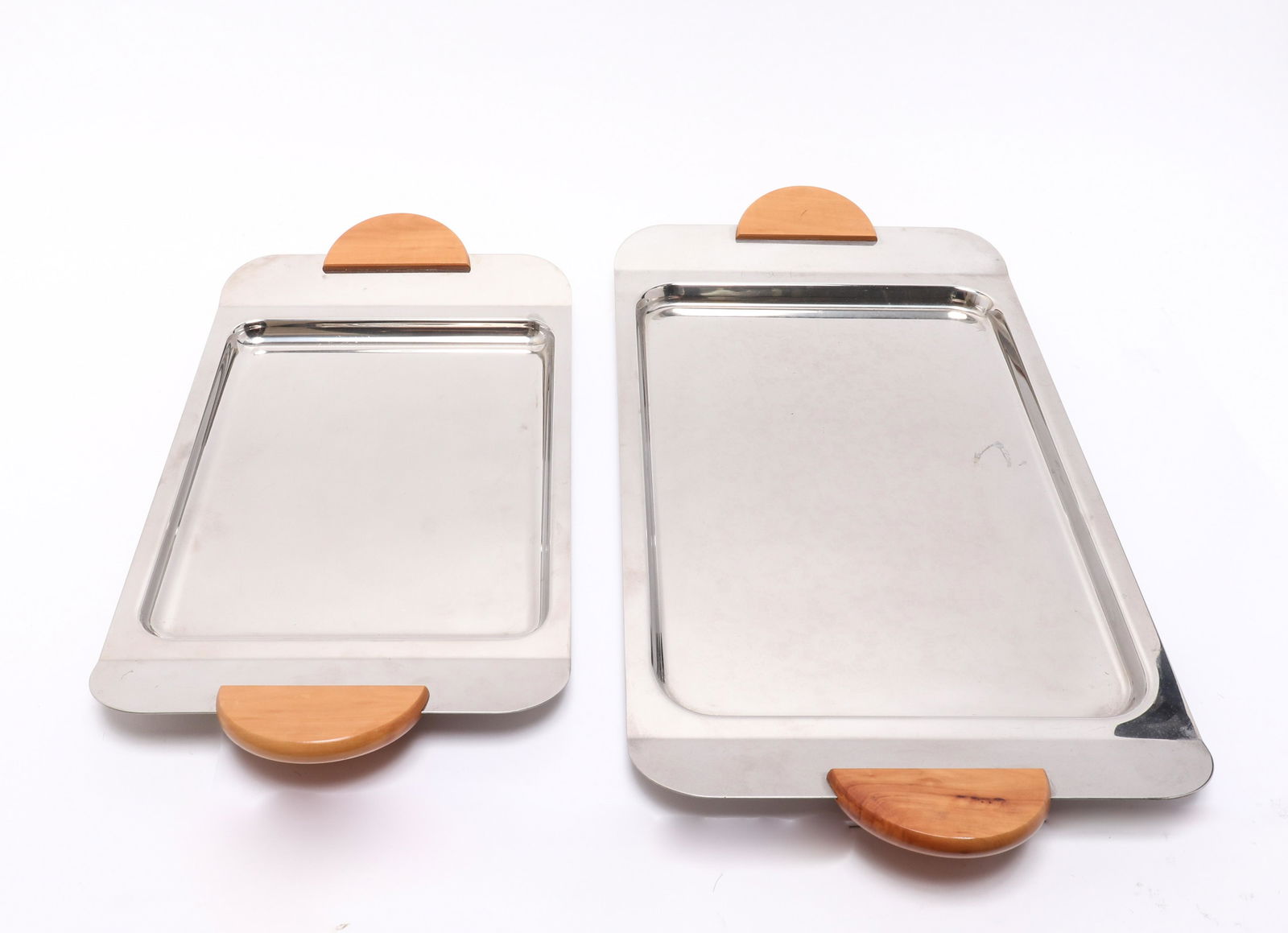 Sheraton Acciaio Modern Steel & Maple Tray, 2 (1 of 3)