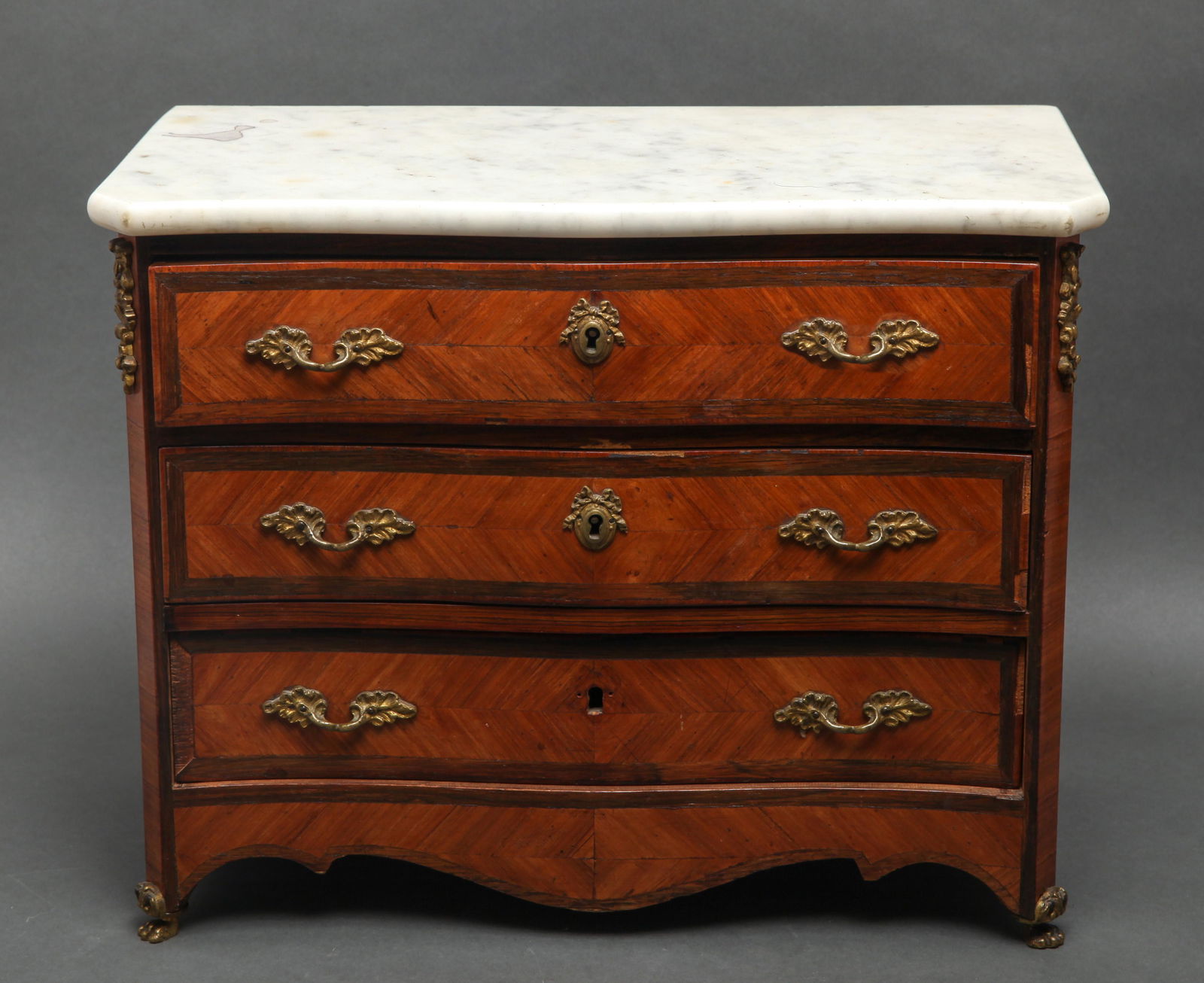 Louis XV Style Miniature Marble Top Commode (1 of 6)