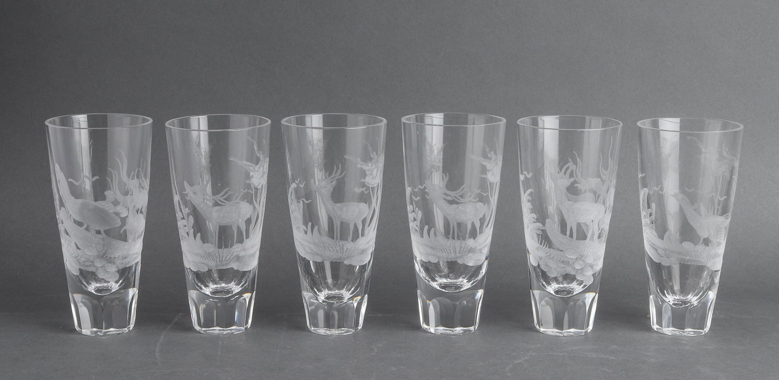 Moser Frosted Art Glass Small Tumblers, Set of 6 (1 of 5)
