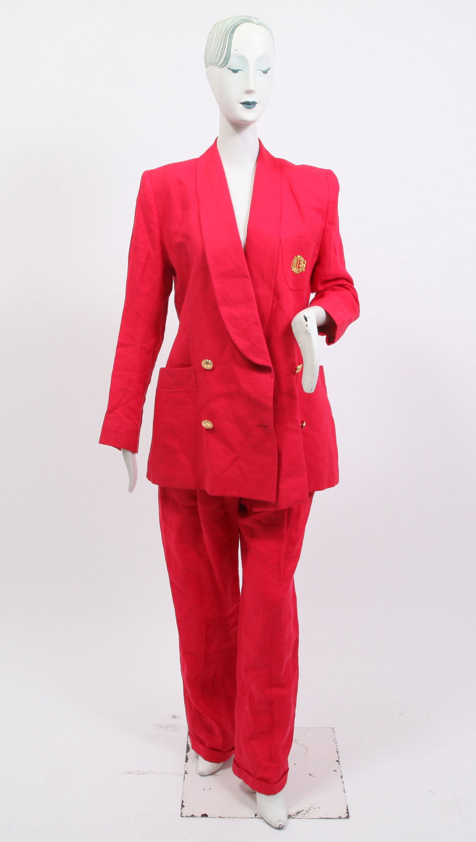 Christian Dior Vintage Red Linen Suit (1 of 8)