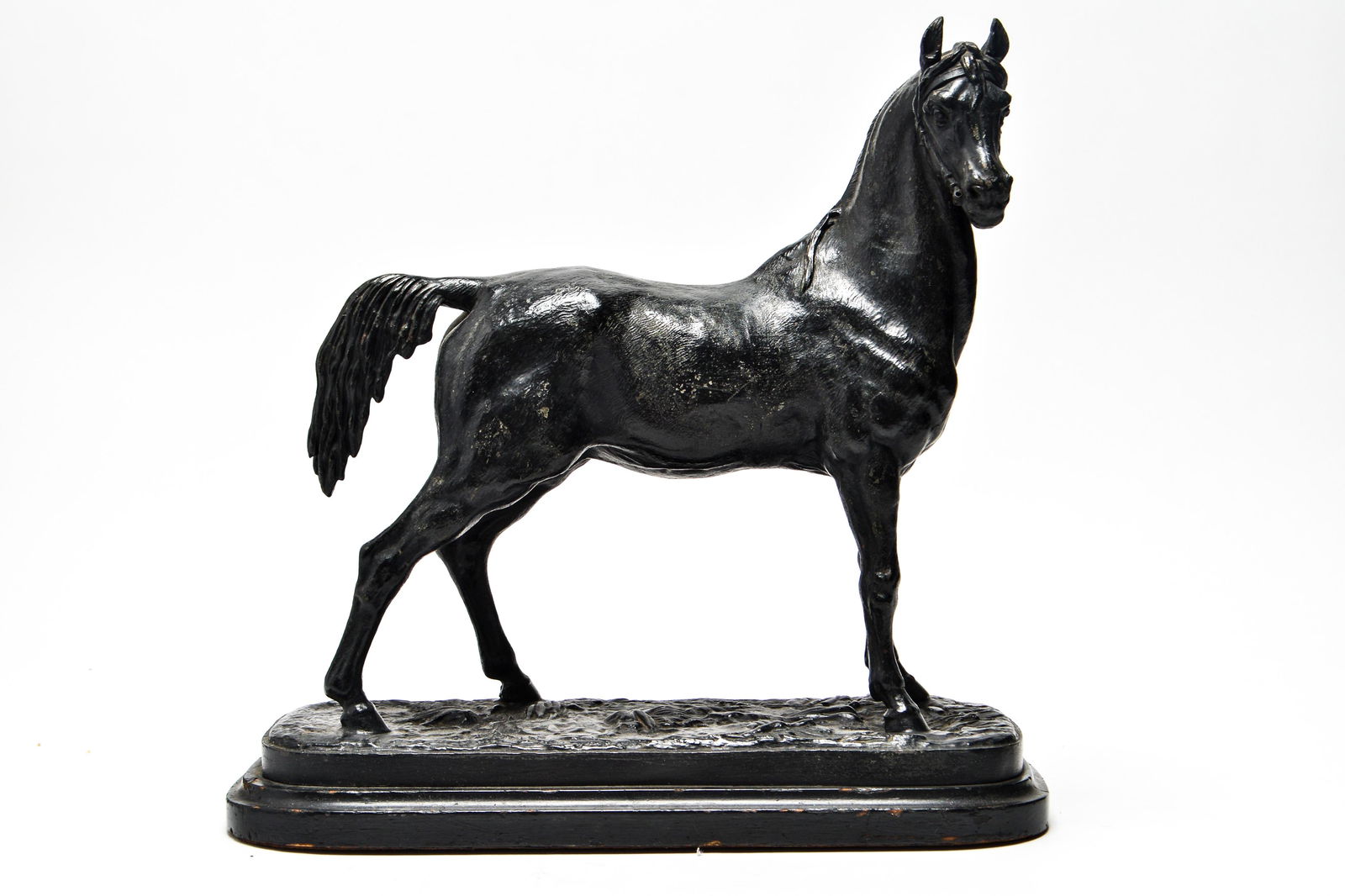 Stallion Horse Patinated Metal Sculpture (1 of 5)