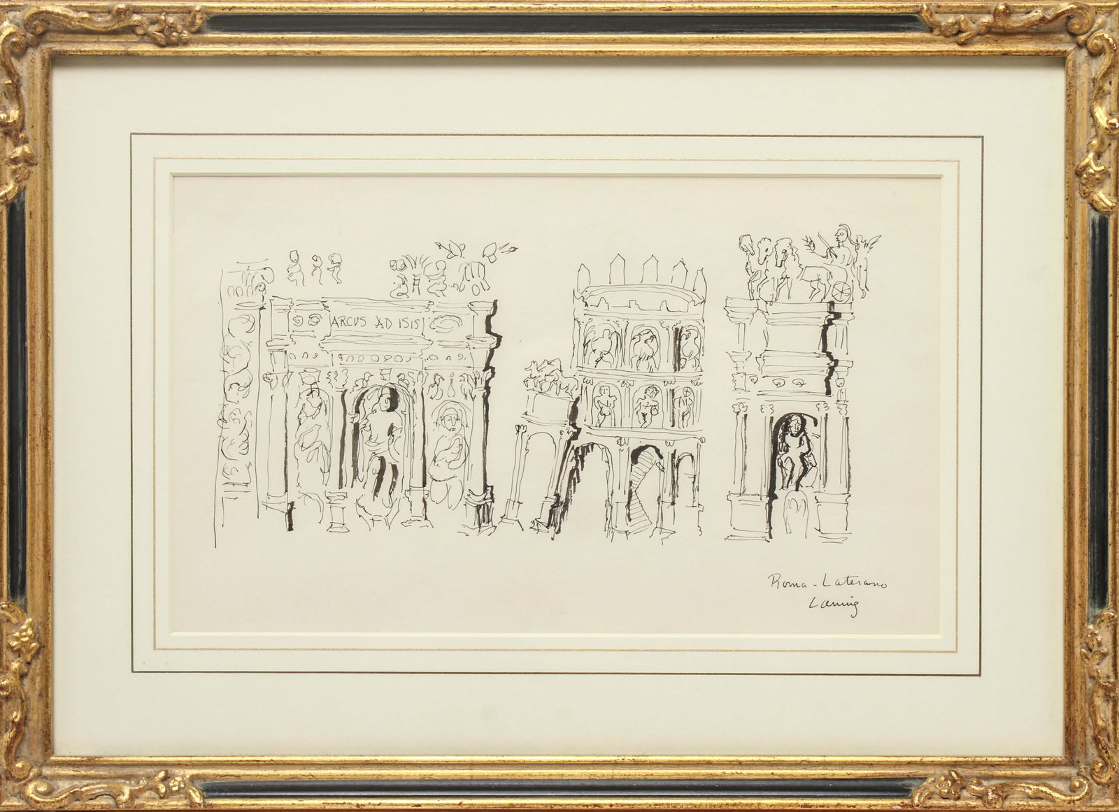 Edward Laning "Roma - Laterano" Ink on Paper (1 of 4)