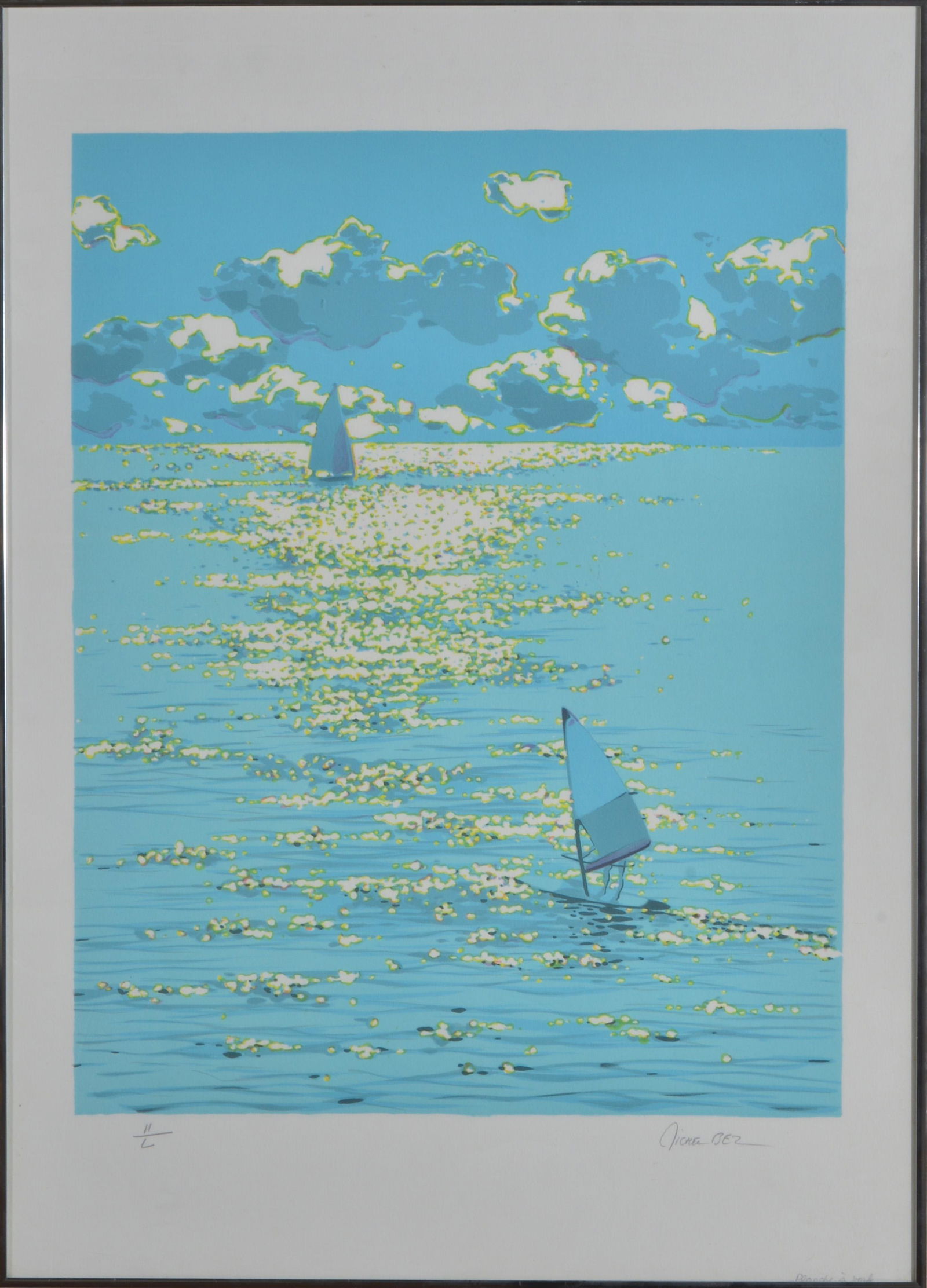 Michel Bez "Sailboats on Water" Lithograph (1 of 5)