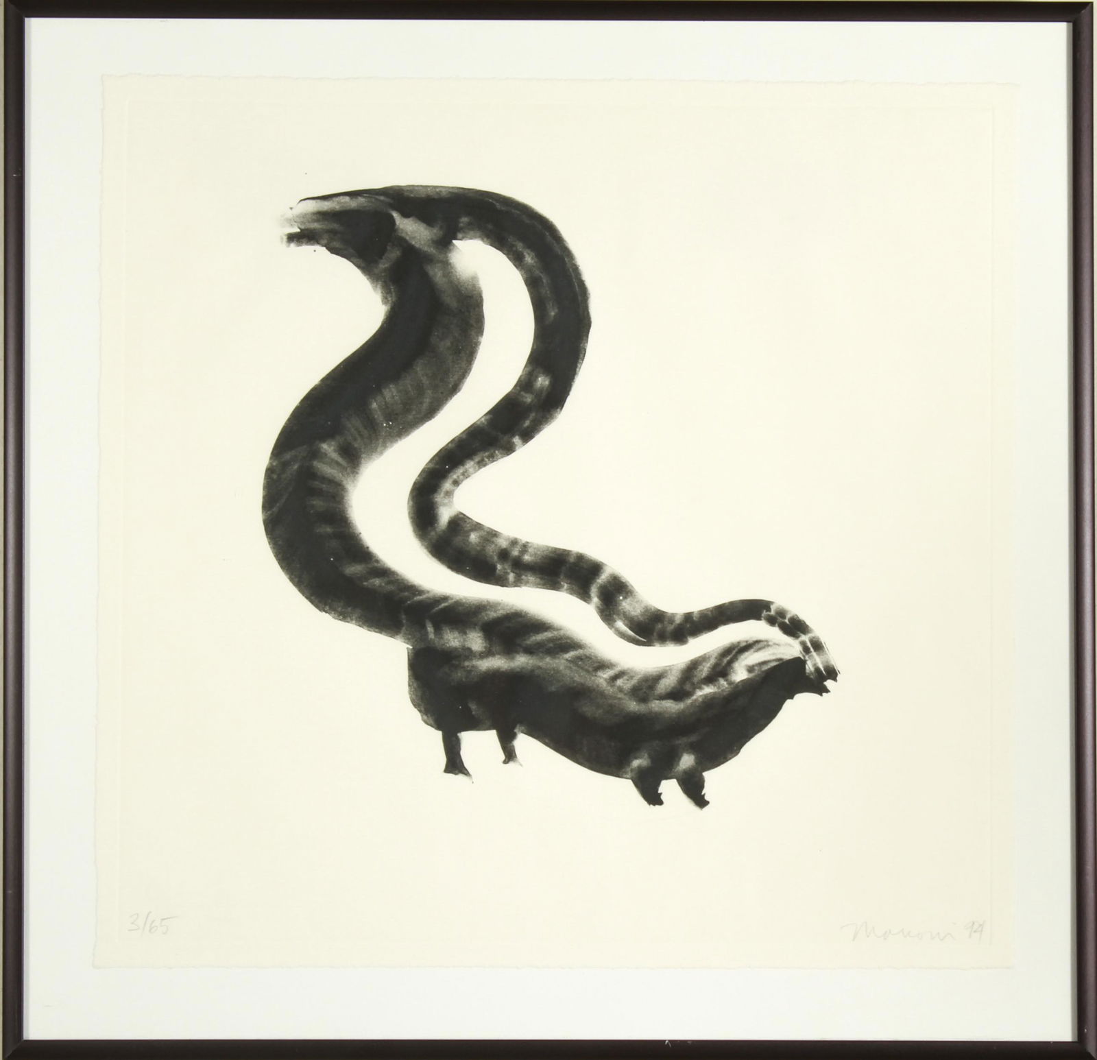 Illegibly Signed "Skunk" Tusche Lithograph (1 of 2)