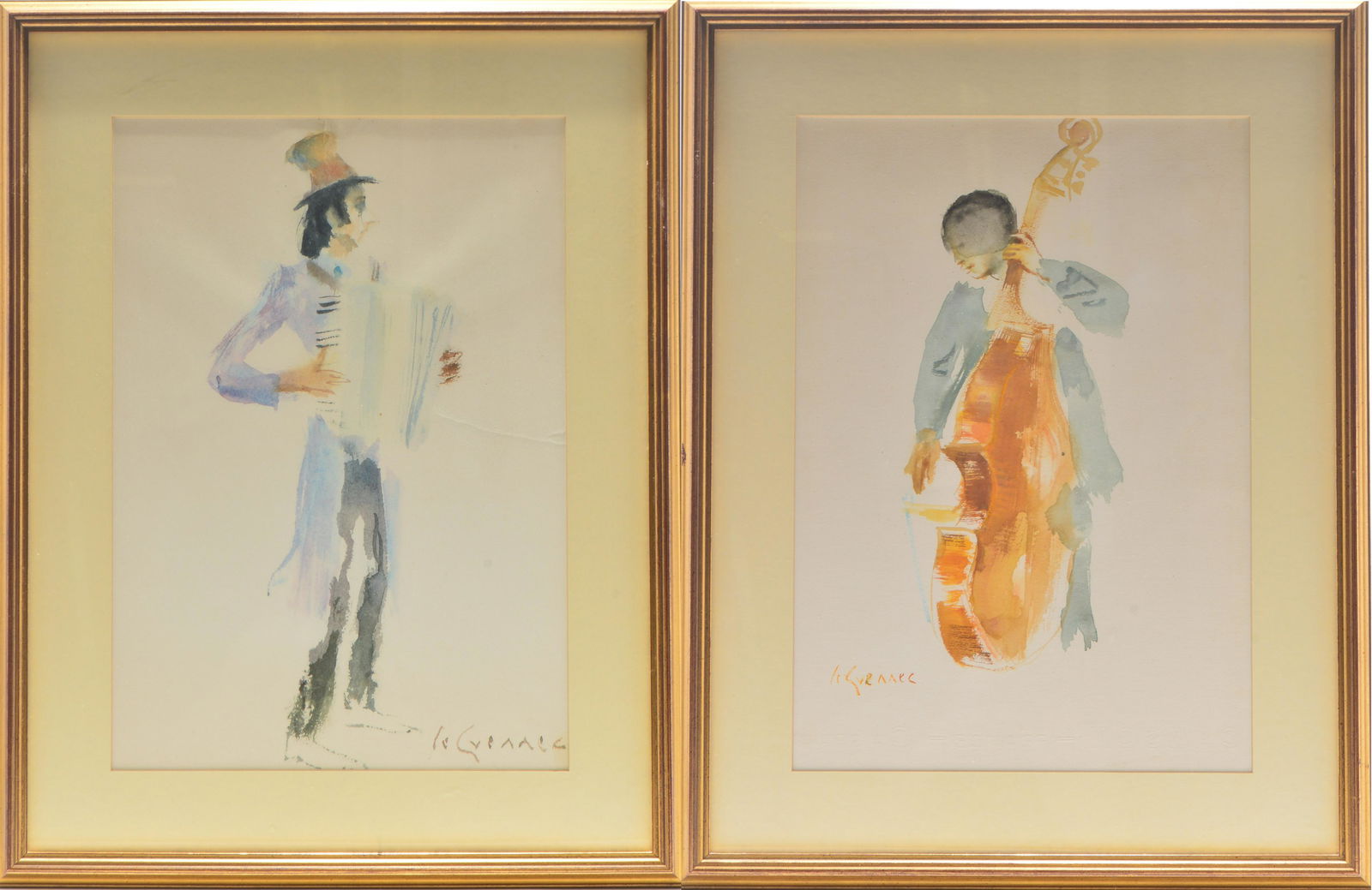 Jean Le Guennec Musicians Watercolors, 2 (1 of 10)
