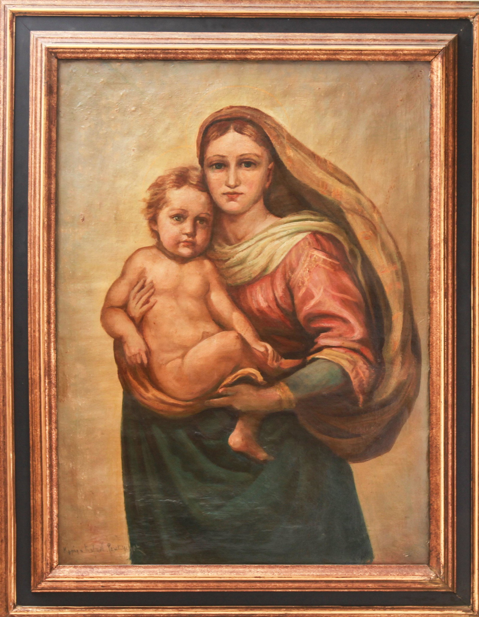 After Raphael, The Sistine Madonna, Oil on Canvas (1 of 5)