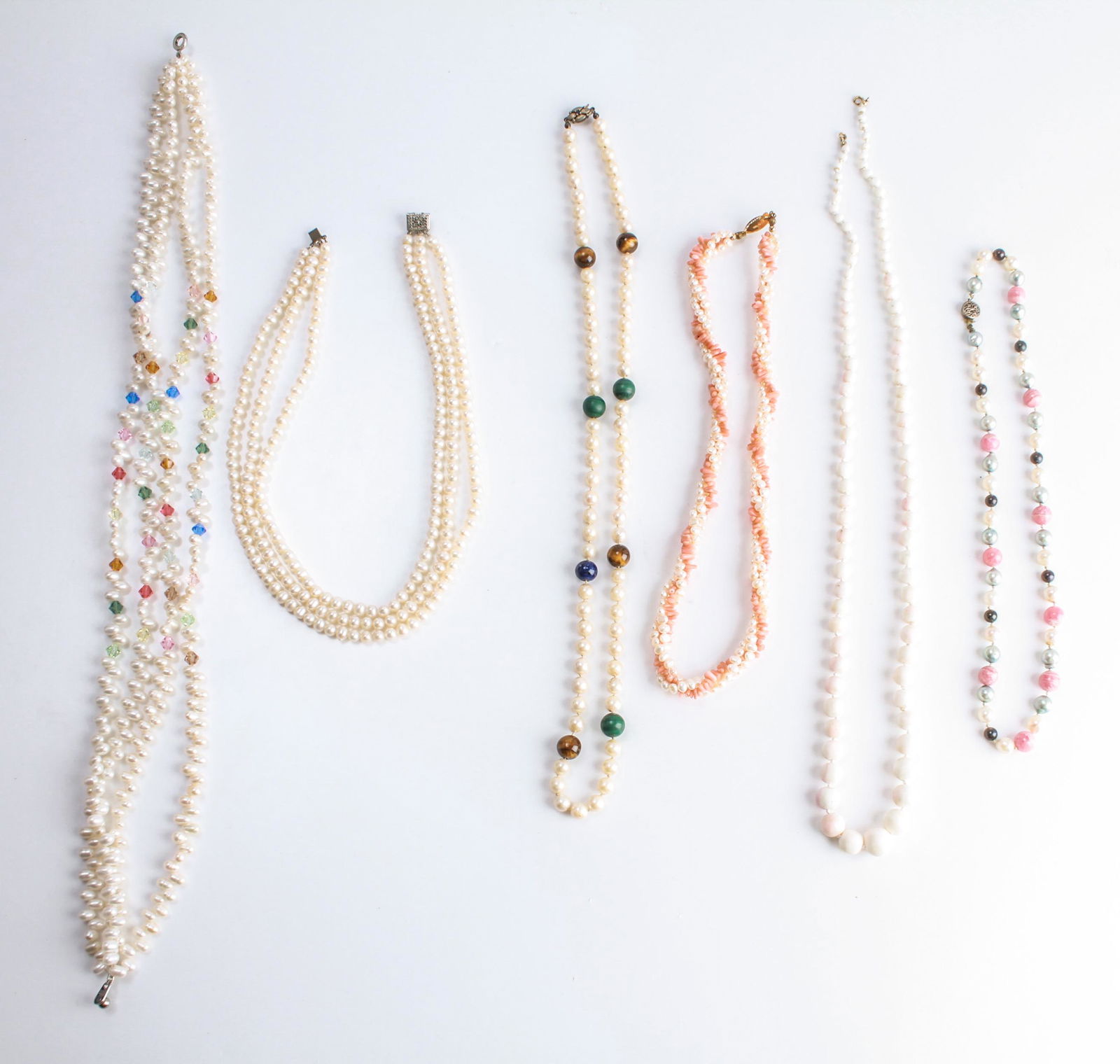 Pearl, Coral, & Stone Necklaces, 6 (1 of 3)