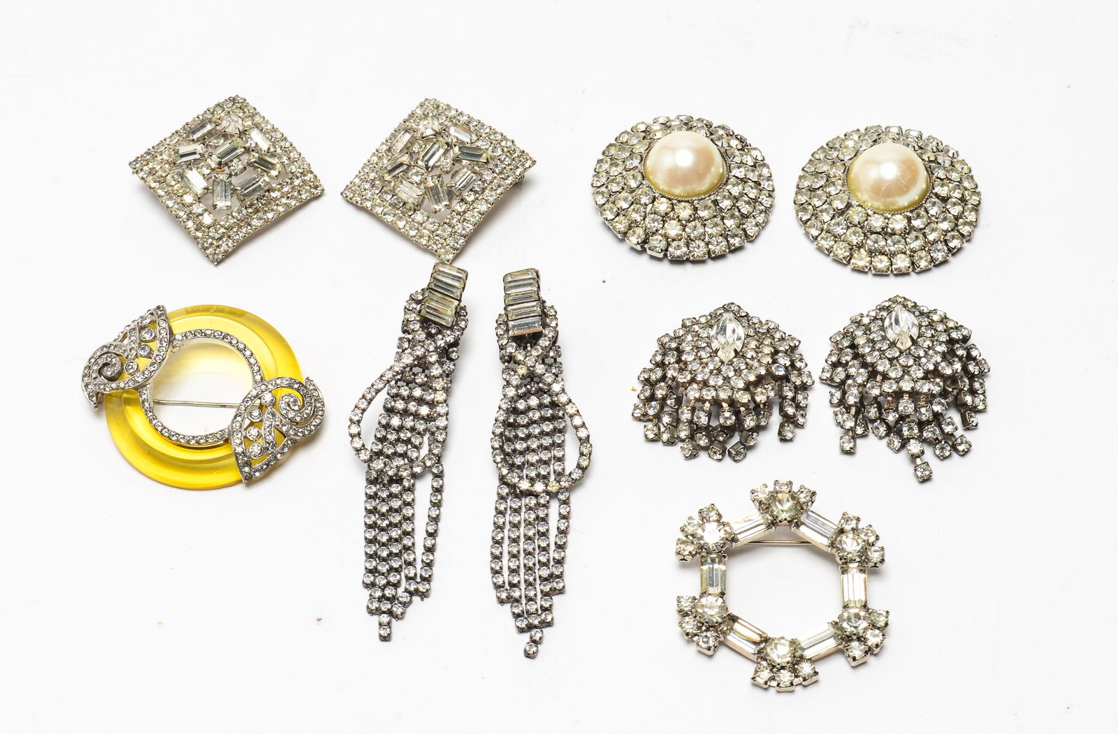 Costume Rhinestone Clip-On Earrings & Brooches, 6 (1 of 6)