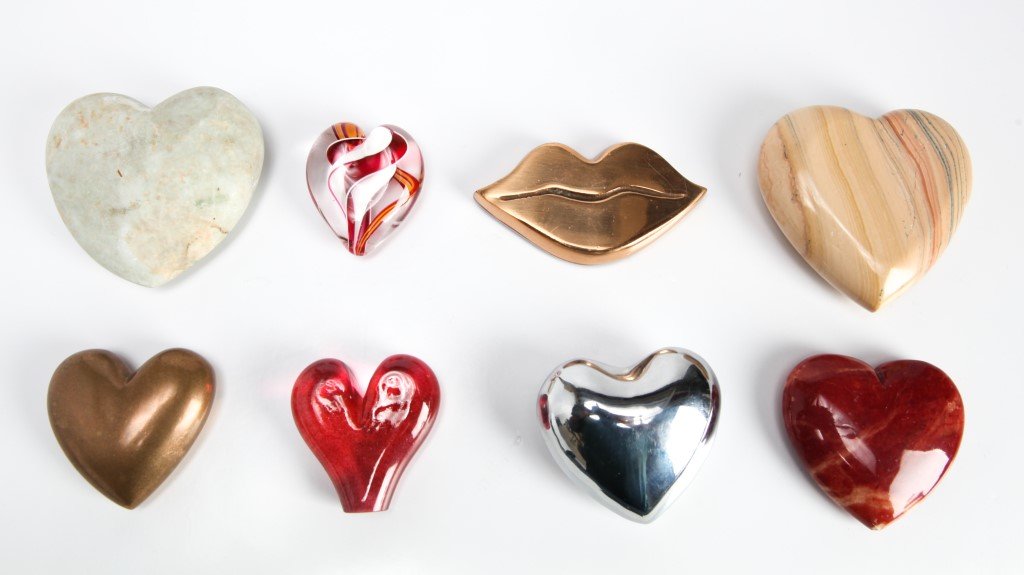 Heart Shaped Table Ornaments, 7 Pieces (1 of 8)