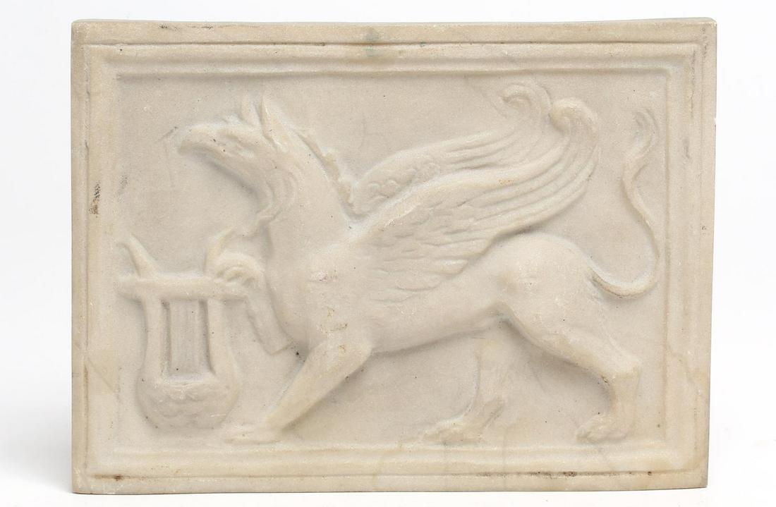 Metropolitan Museum Cast Marble Gryphon Plaque (1 of 2)
