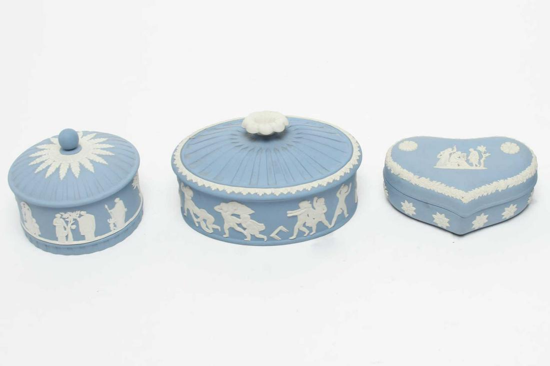 Wedgwood Blue & White Jasperware Trinket Boxes, 3 (1 of 8)