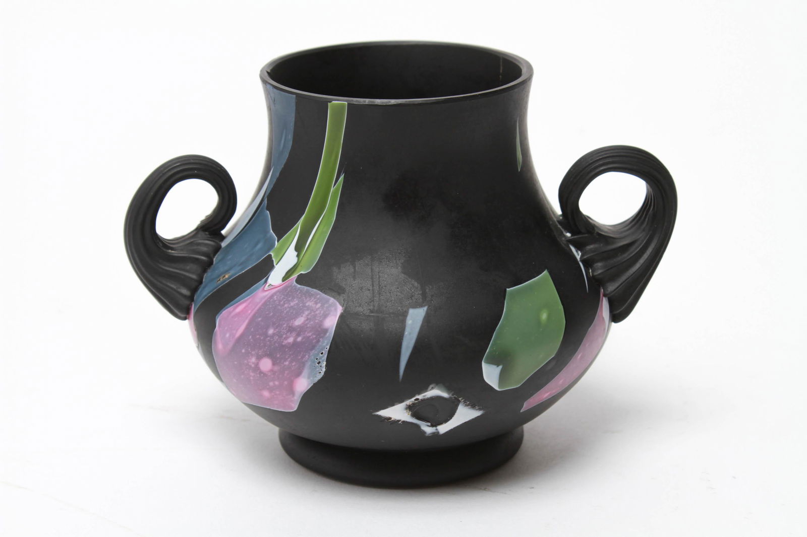 Mt. Washington Manner Black Art Glass Vase (1 of 6)