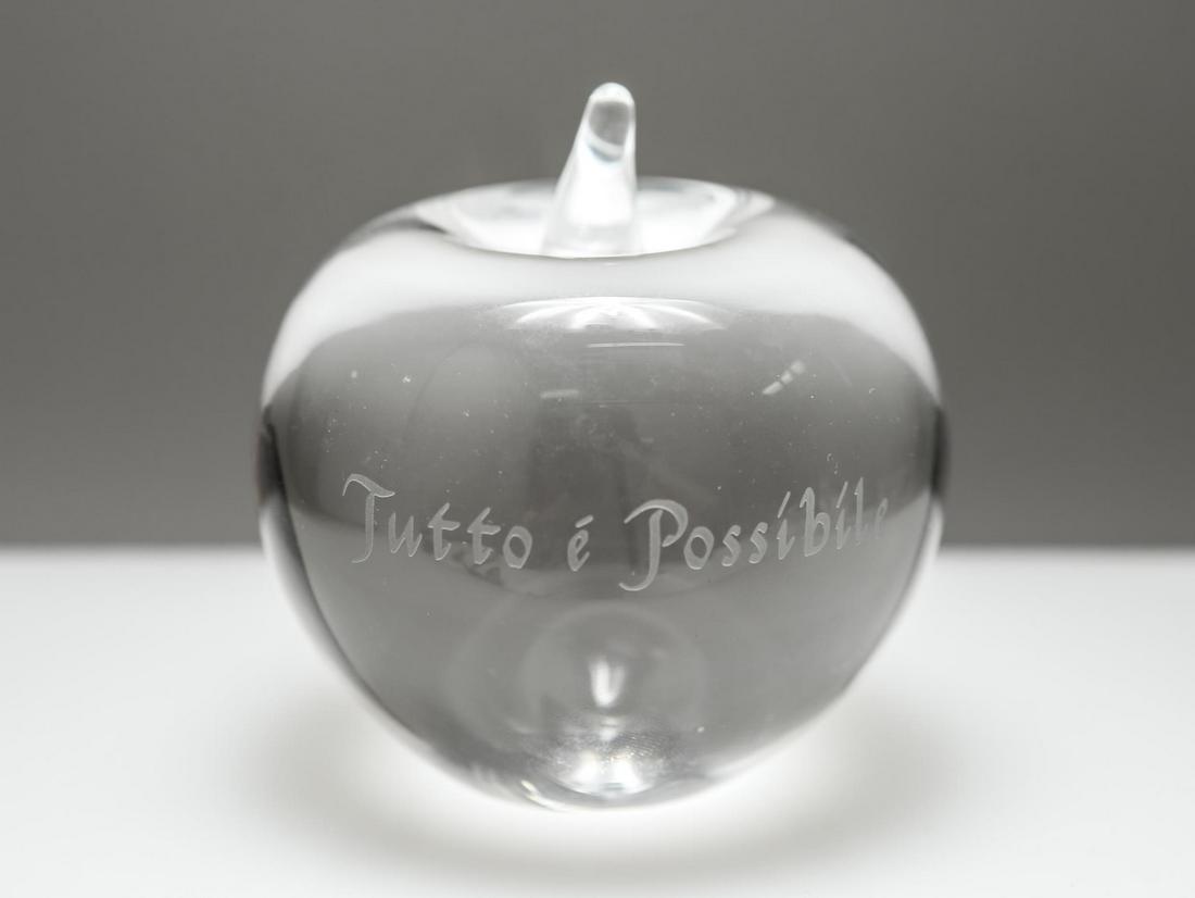 Tiffany & Co. Crystal Art Glass Apple Paperweight (1 of 2)