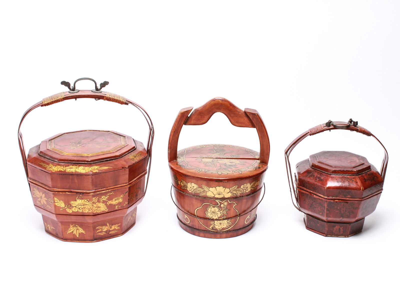 Chinese Wood Wedding Basket Boxes, 3 (1 of 5)