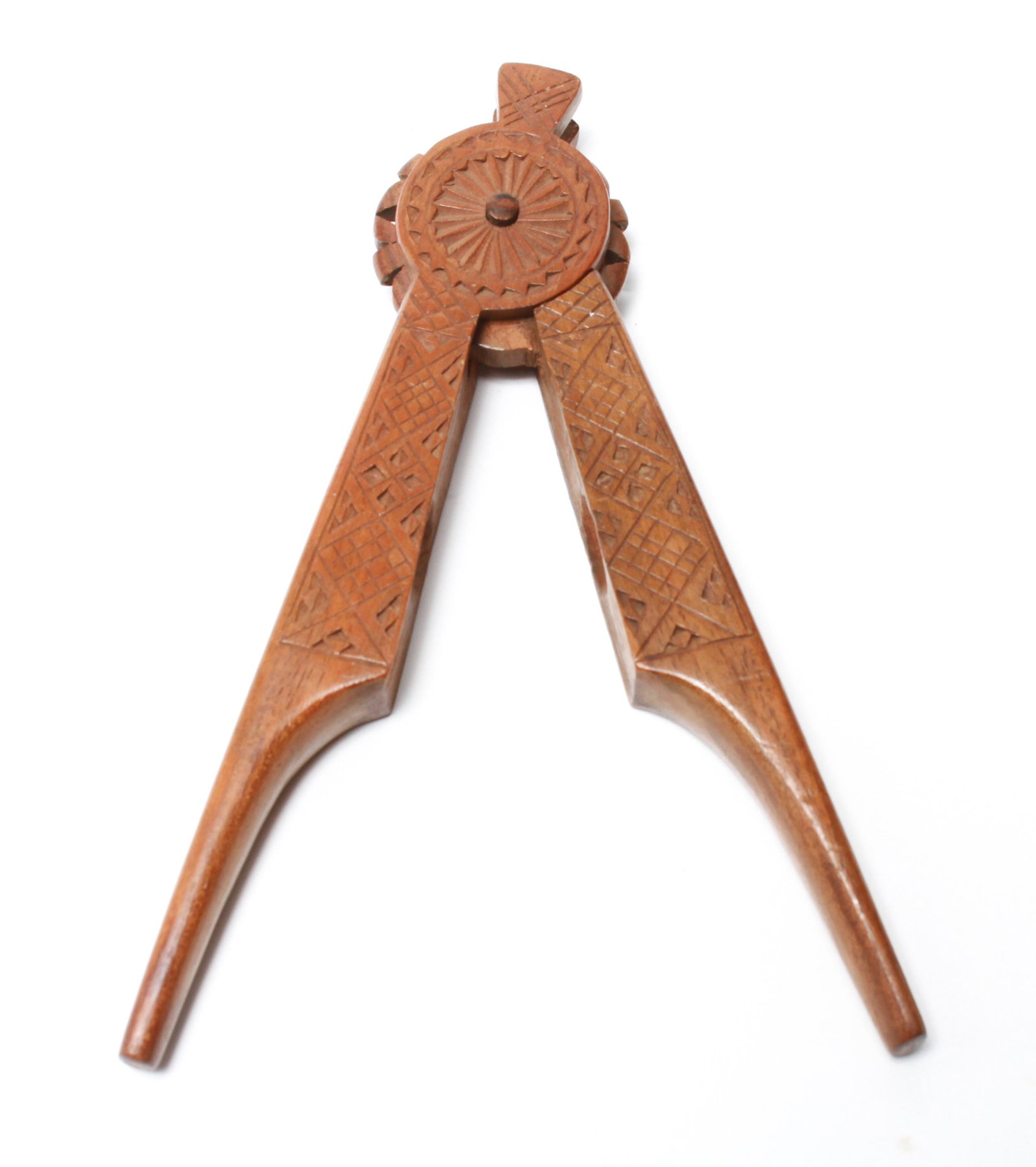 Treen Hand Carved Wooden Nut Cracker 19th C. (1 of 4)
