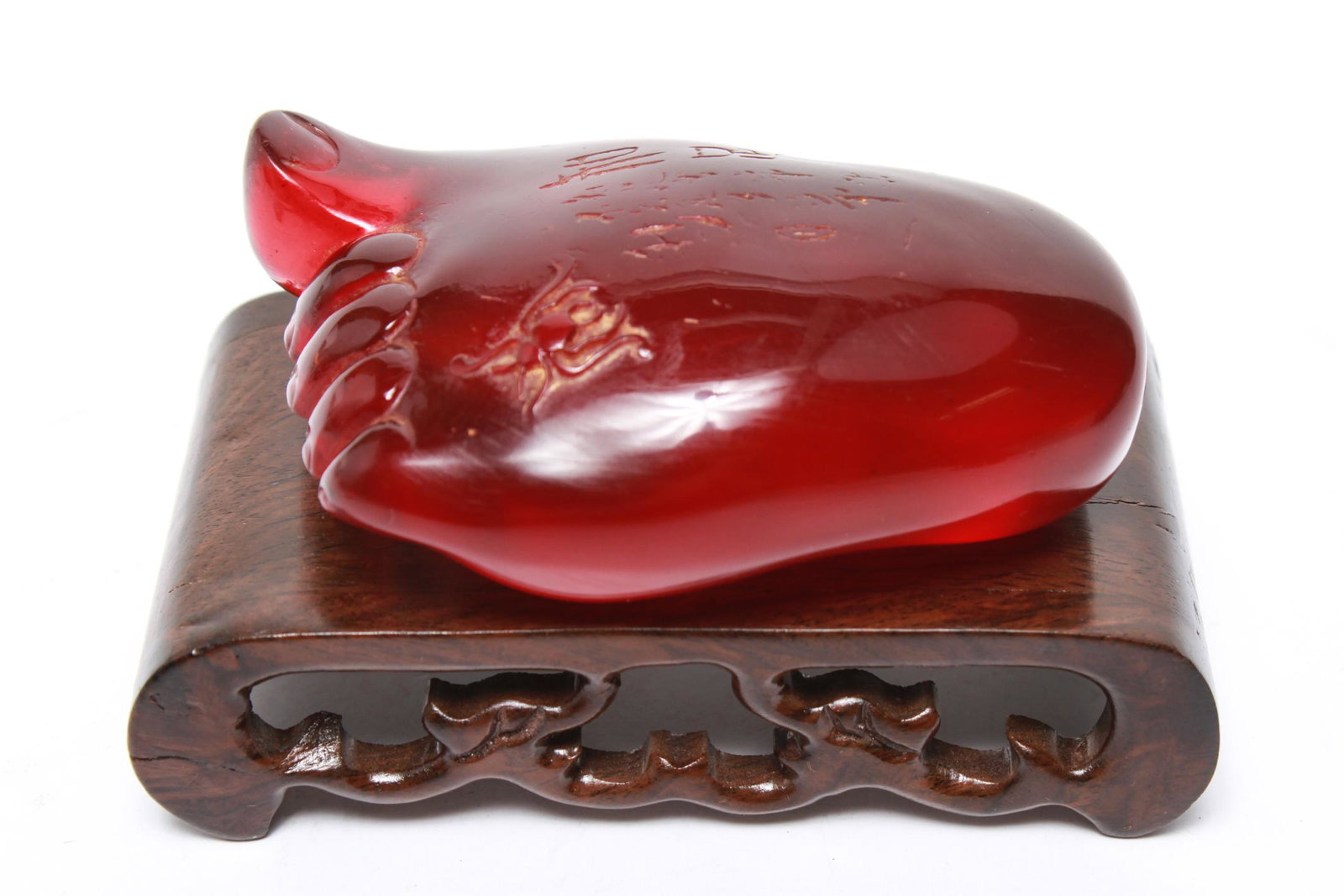 Chinese Faux Amber Buddha Foot (1 of 6)