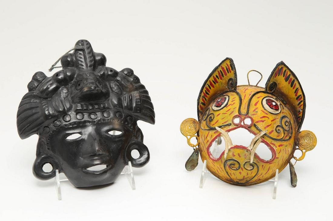 South American Clay & Toleware Wall Masks, 2 (1 of 8)