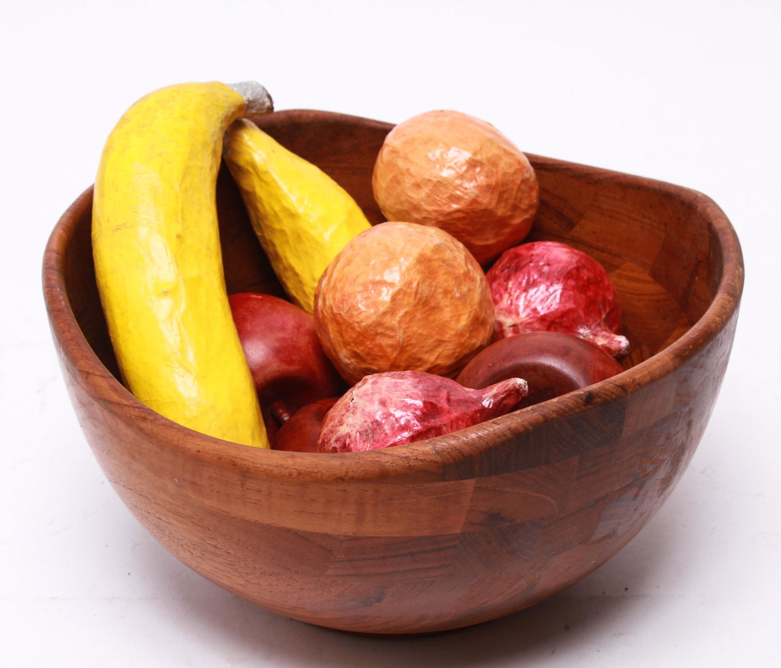 Danish Modern Hardwood Bowl With Fruits (1 of 7)