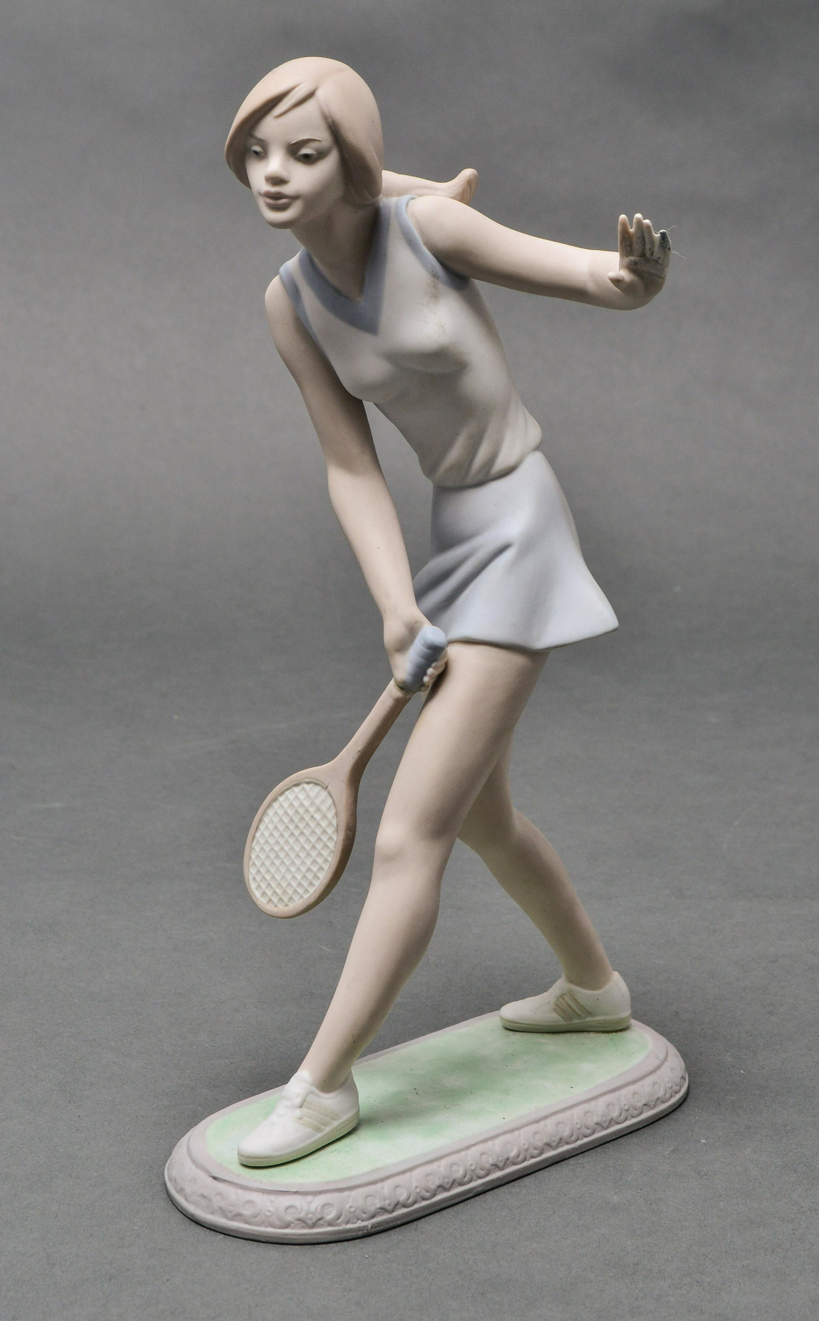 Lladro Tennis Woman Figure Bisque Sculpture (1 of 7)