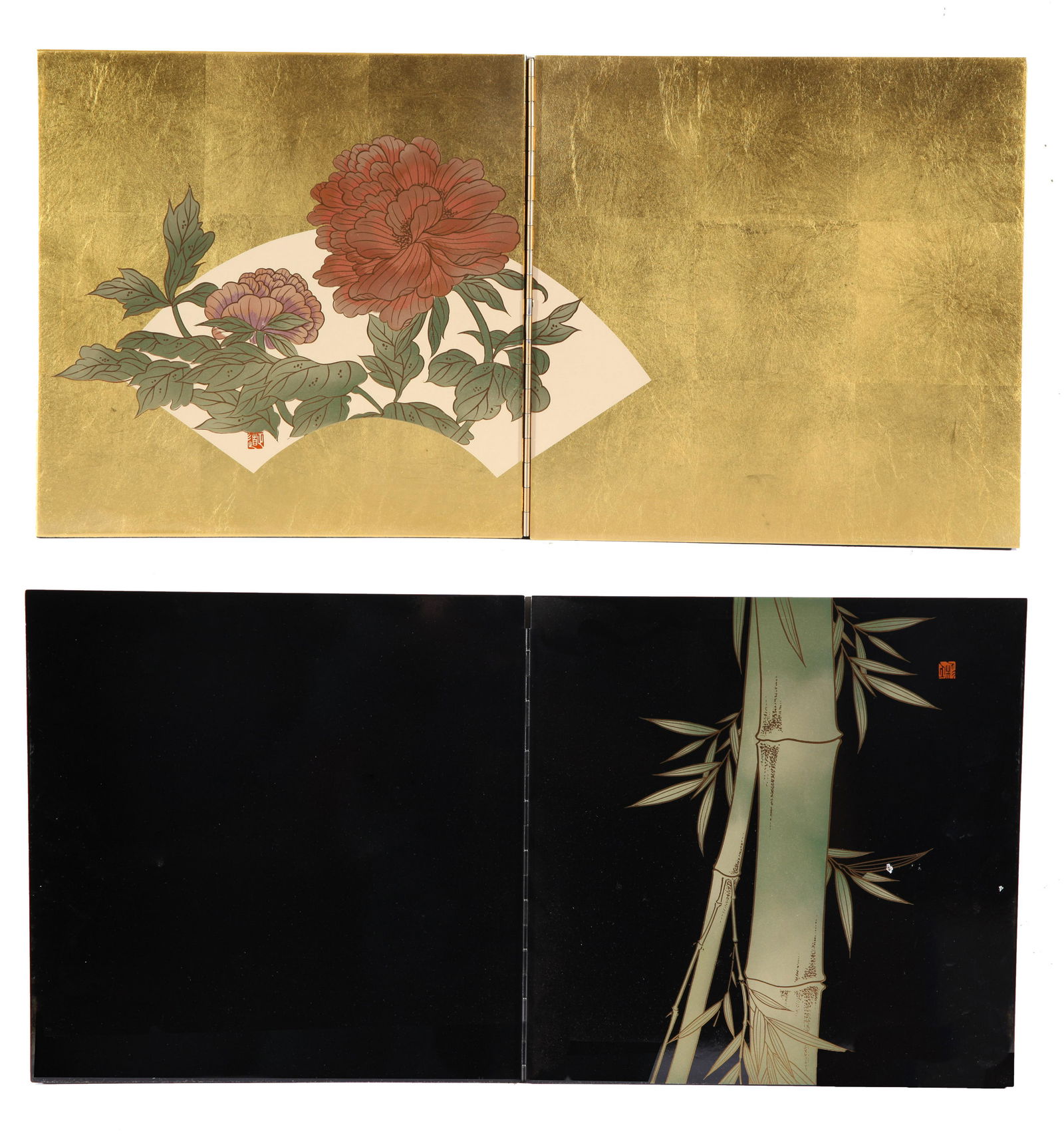 Japanese Lacquered Diptych Screen Panels, 2 (1 of 5)