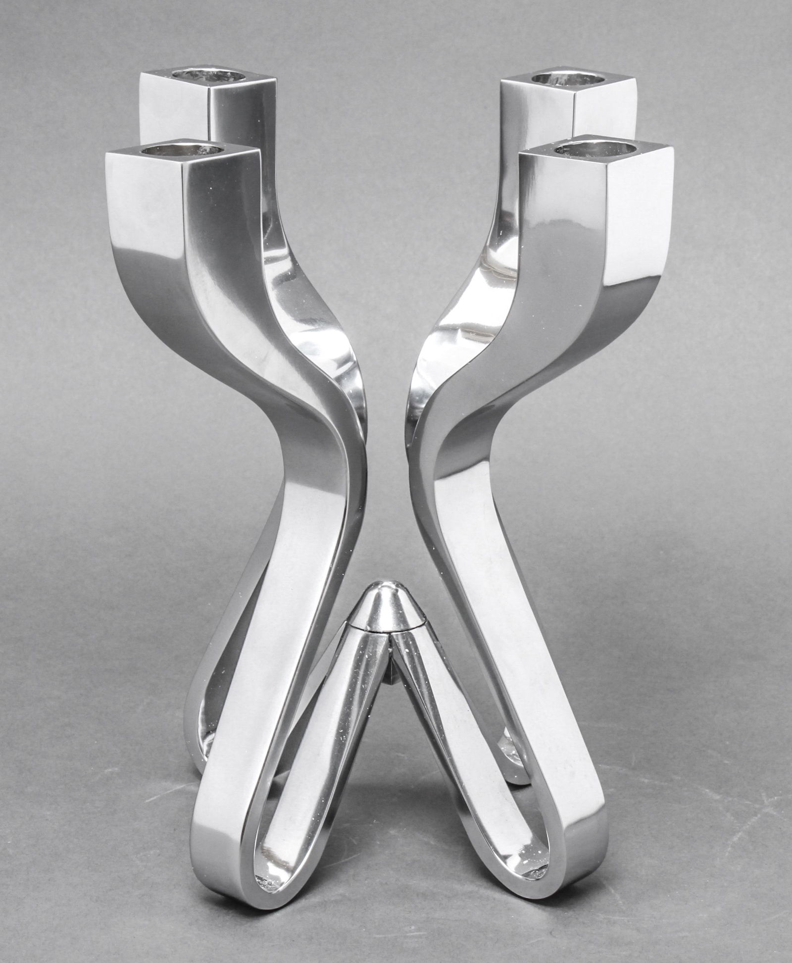 Umbra "Chorus" Modern Silver-Tone Metal Candelabra (1 of 9)