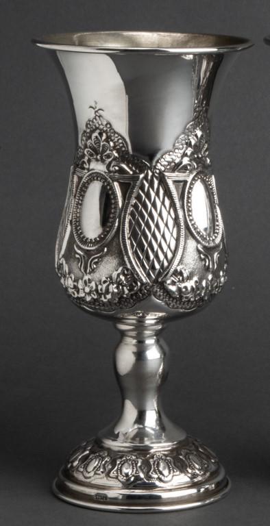 Judaica Sterling & Gold Washed Kiddush Cup (1 of 6)