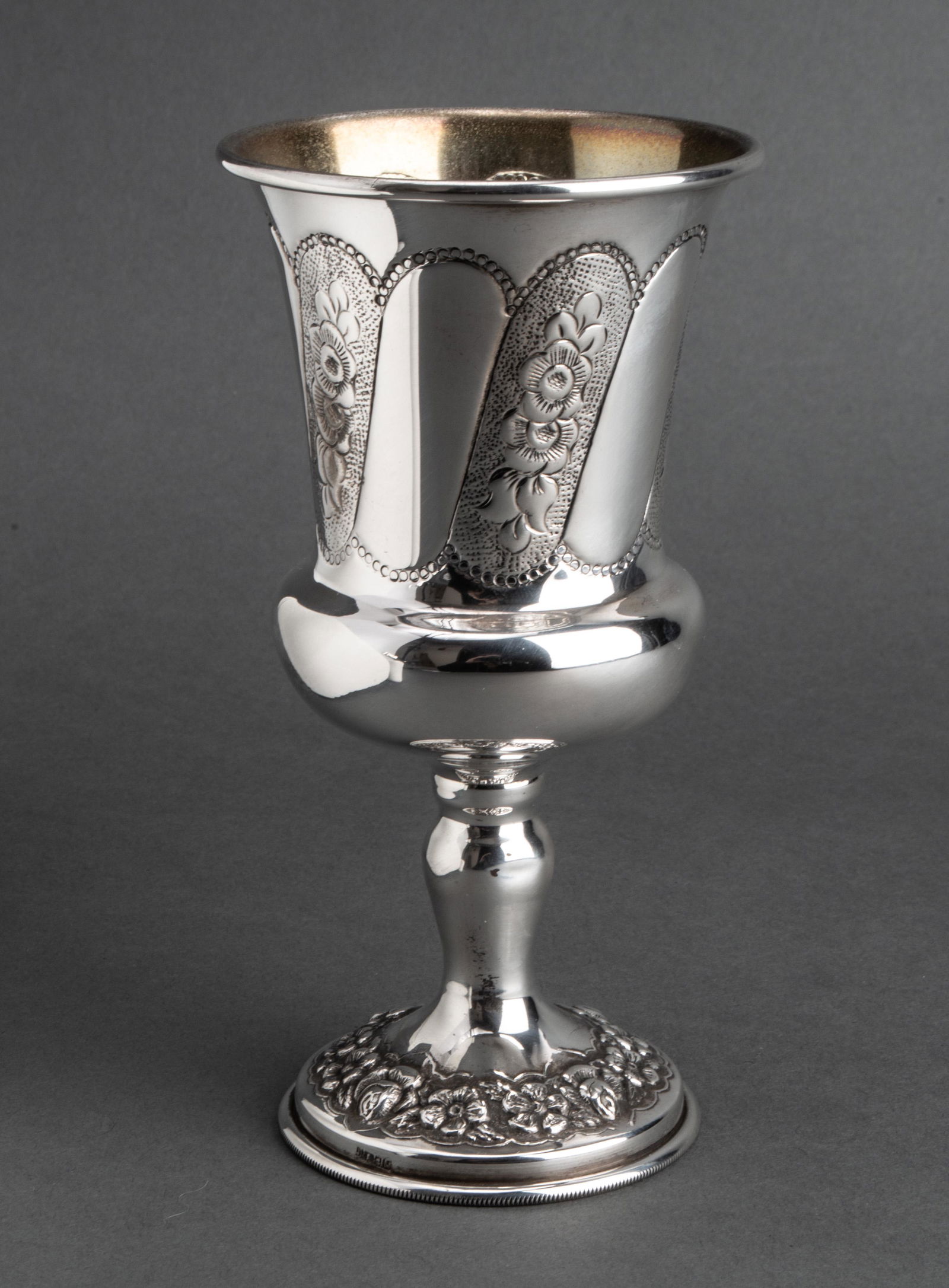 Judaica Sterling Silver & Gold Wash Kiddush Cup (1 of 6)