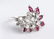 14K White Gold Diamond & Ruby Cocktail Ring - 5