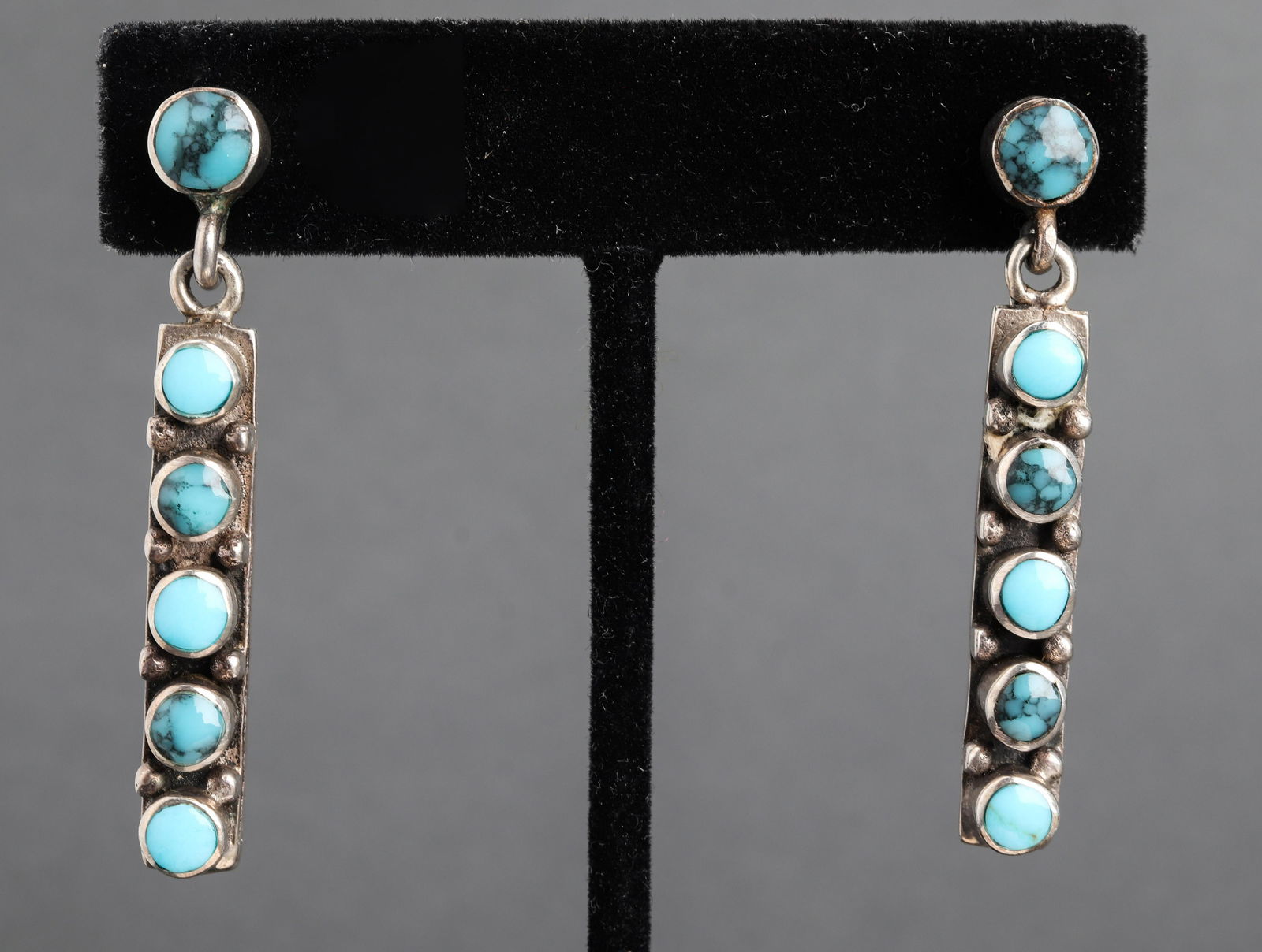 Southwest Native America Silver Turquoise Earrings (1 of 3)