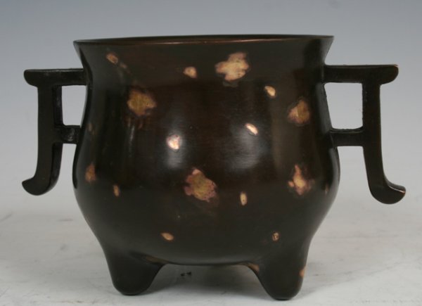 Bronze & Gold Fill Chinese Insense Burner 19c