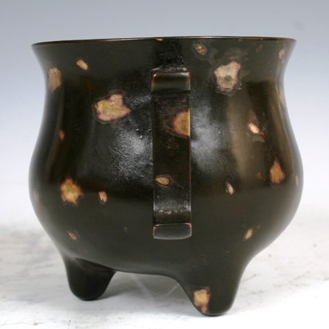 Bronze & Gold Fill Chinese Insense Burner 19c - 4