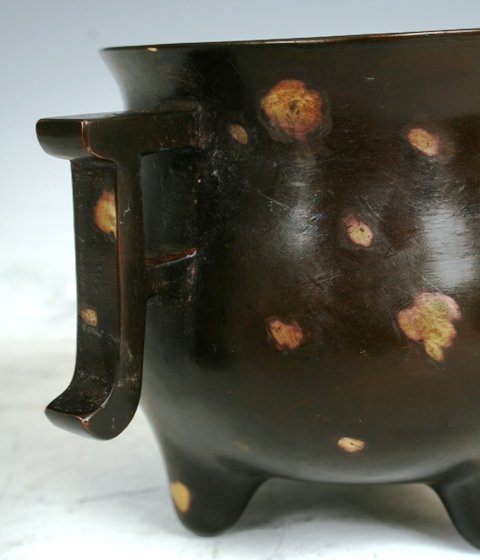 Bronze & Gold Fill Chinese Insense Burner 19c - 5