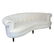 Art Deco Manner White Damask Upholstered Sofa