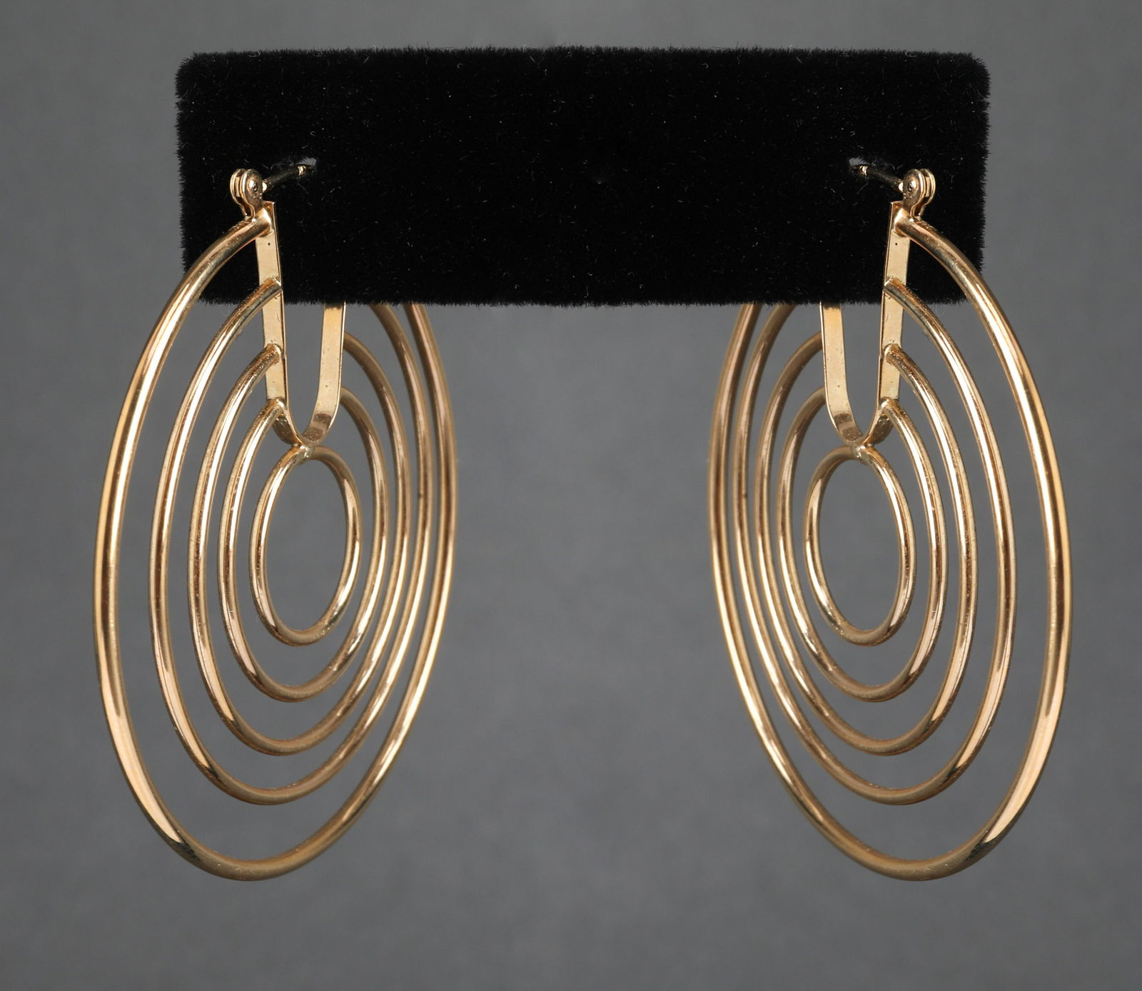 Mid-Century Modern 14K Yellow Gold Circle Earrings (1 of 4)