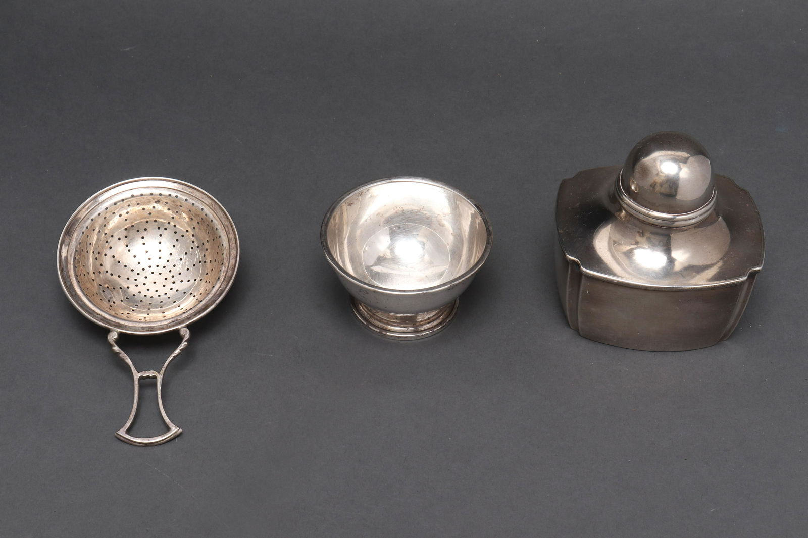 Sterling Silver Strainer, Salt, & Spice Box, 3 Pcs (1 of 4)