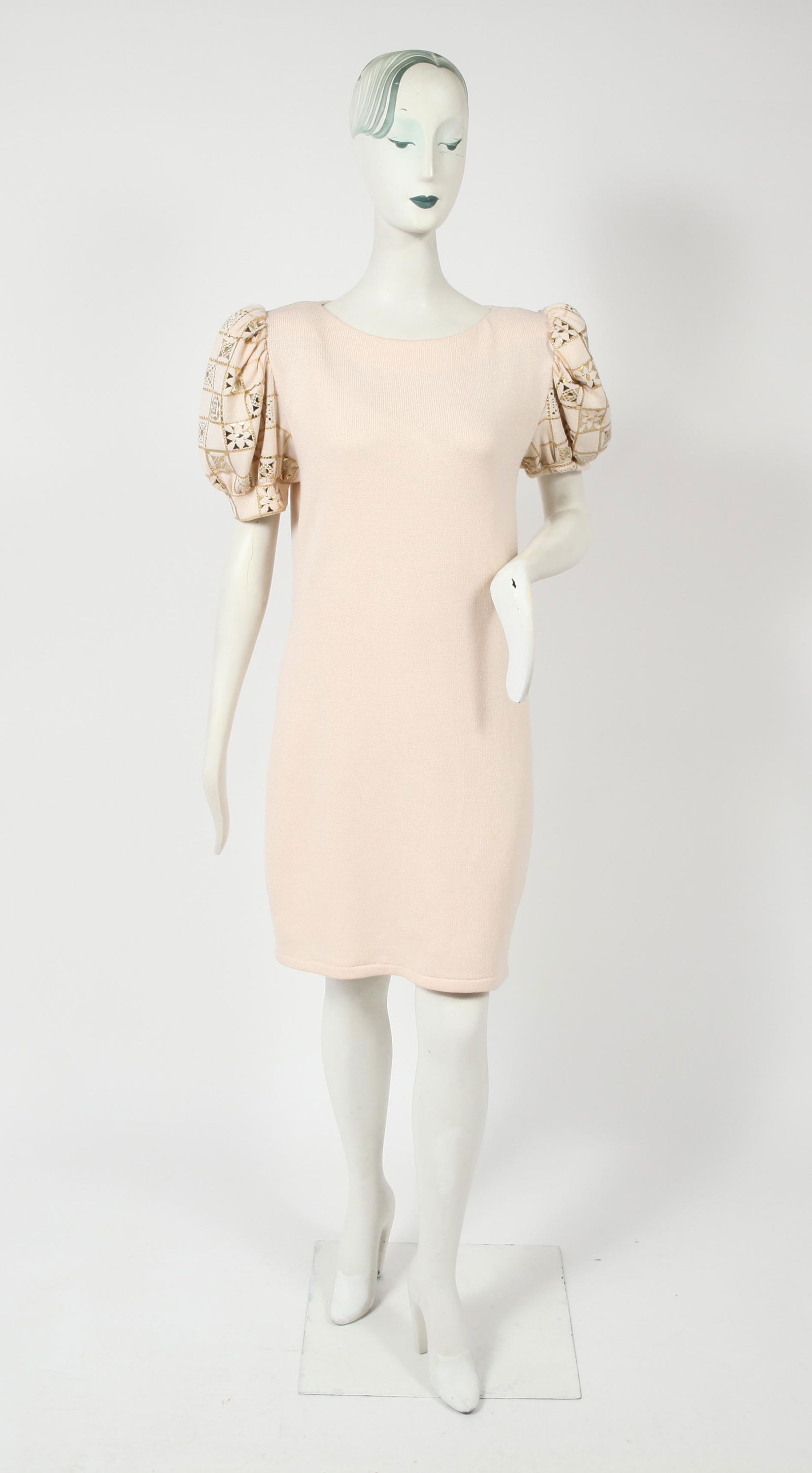 St. John Vintage Knit Dress with Puff Sleeves (1 of 7)