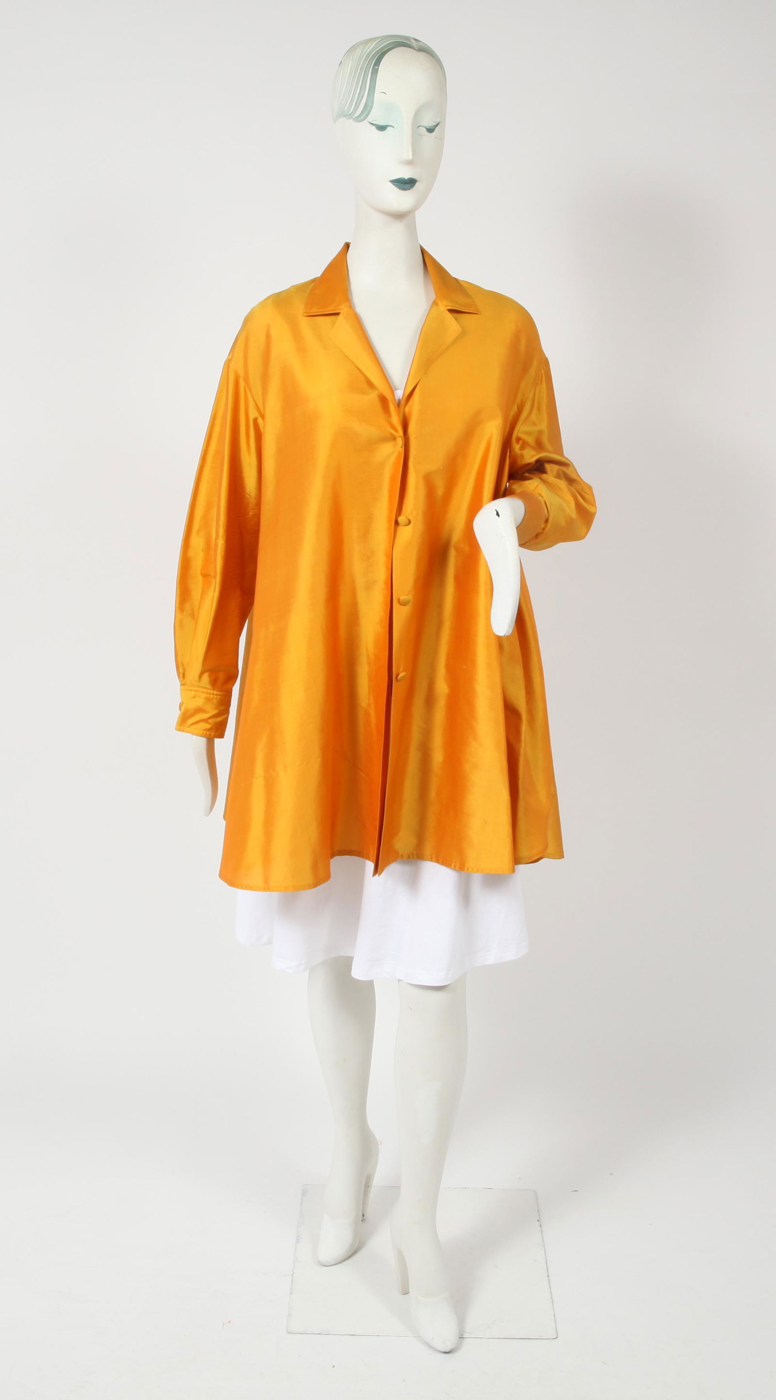 Donna Karan Saffron Silk Extended A-Line Shirt (1 of 5)