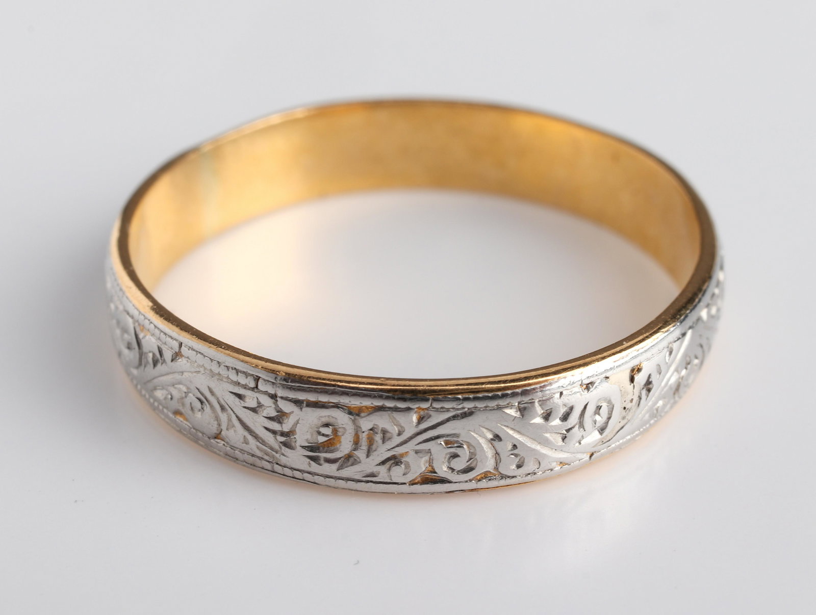 Platinum & 22K Yellow Gold Scroll Ring (1 of 4)