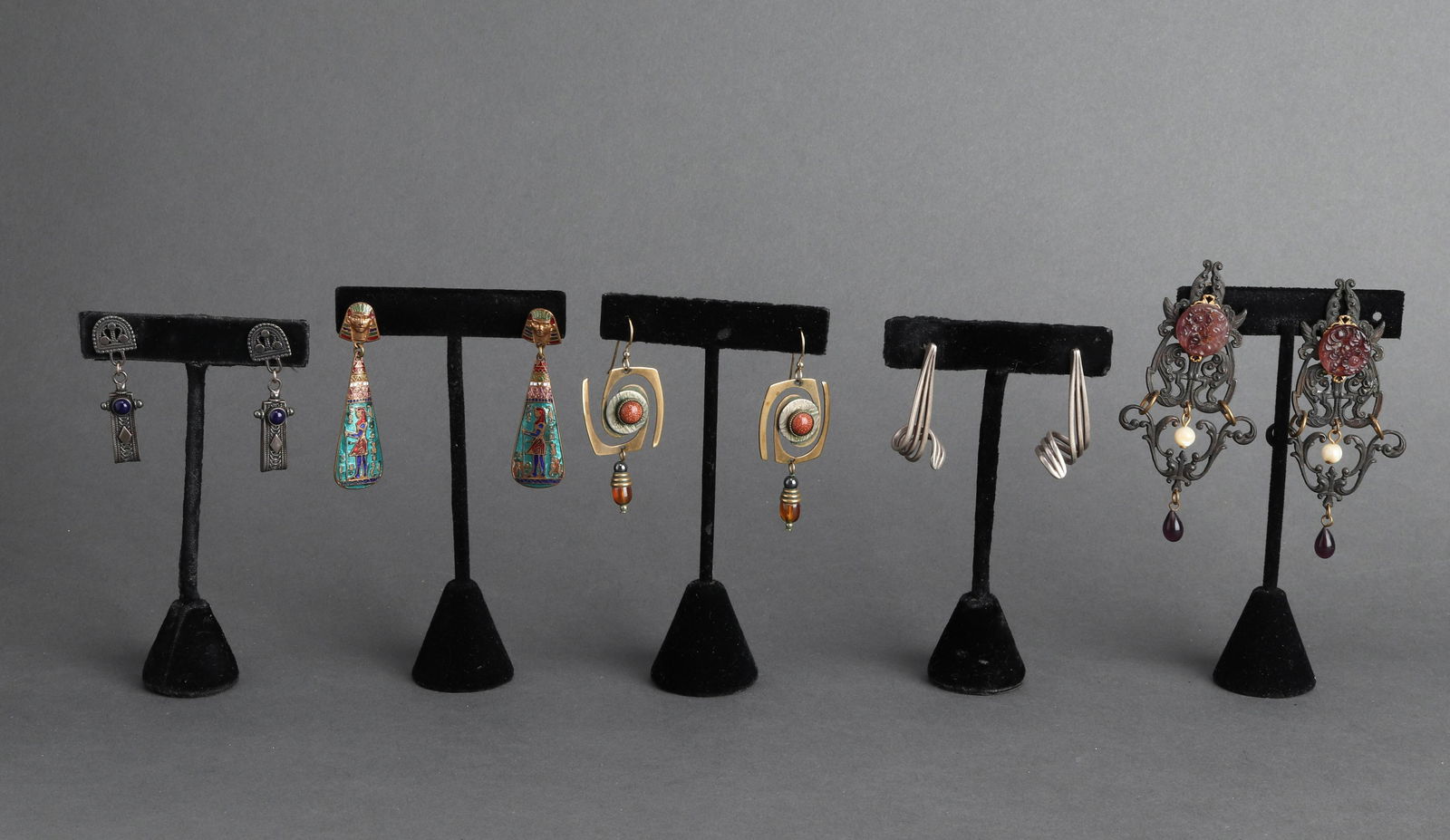 Silver & Costume Earring Group, 5 Pairs (1 of 5)