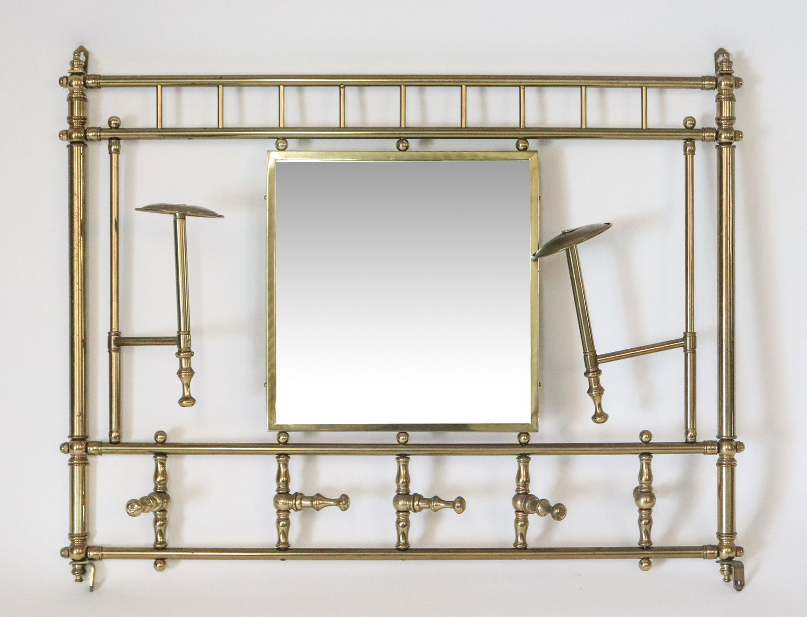 Victorian Manner Brass Hat & Coat Rack (1 of 4)